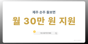 제주 손주돌봄수당 월 30만 원 지원 안내 이미지