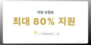 두루누리 사회보험료 지원사업 직원 보험료 80% 지원 제도