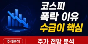 코스피 폭락 이유와 수급의 중요성을 설명하는 주식 분석 대표 이미지